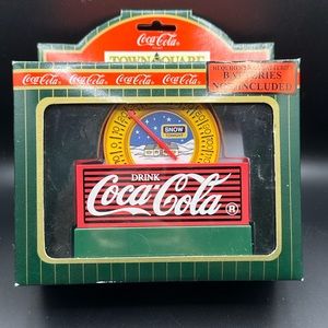 Coca-Cola Town Square Figurine Thermometer - Lights Up